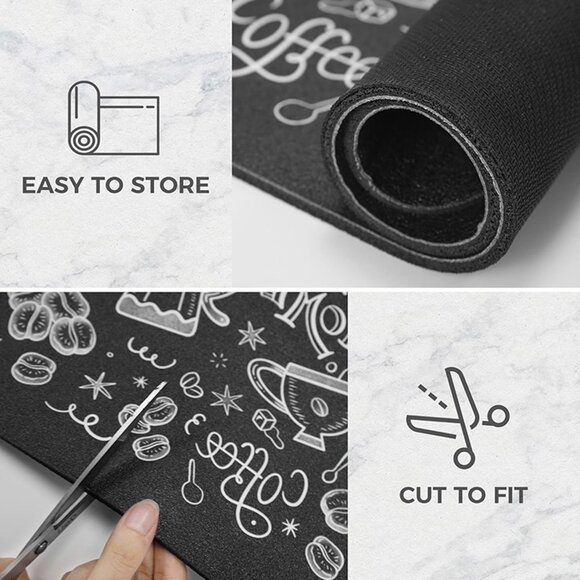 NEW Coffee Mat, Hide Stain Coffee Bar Mat for Countertop - Picture 7 of 8